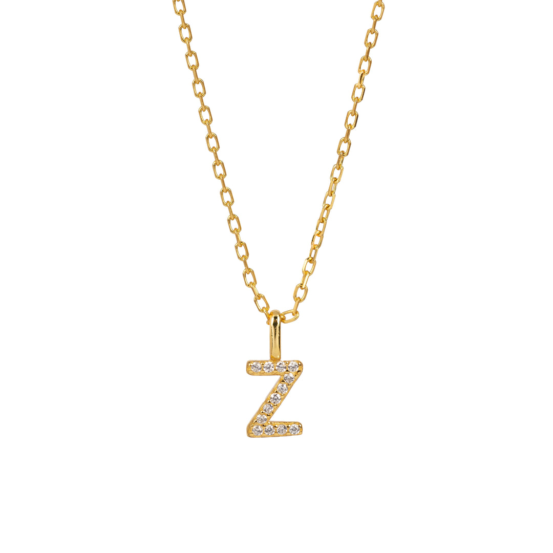 Minimalist Letter Pendant Necklace, 925 Sterling Silver