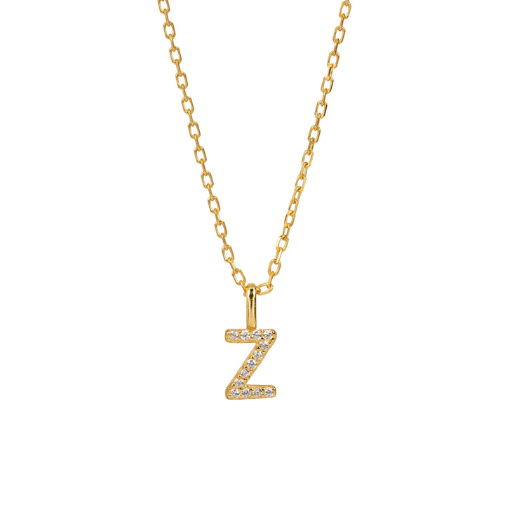 Minimalist Letter Pendant Necklace, 925 Sterling Silver