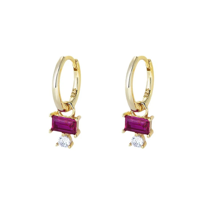 Minimalist Pink Huggie Earrings, 925 Sterling Silver & Gold Plated