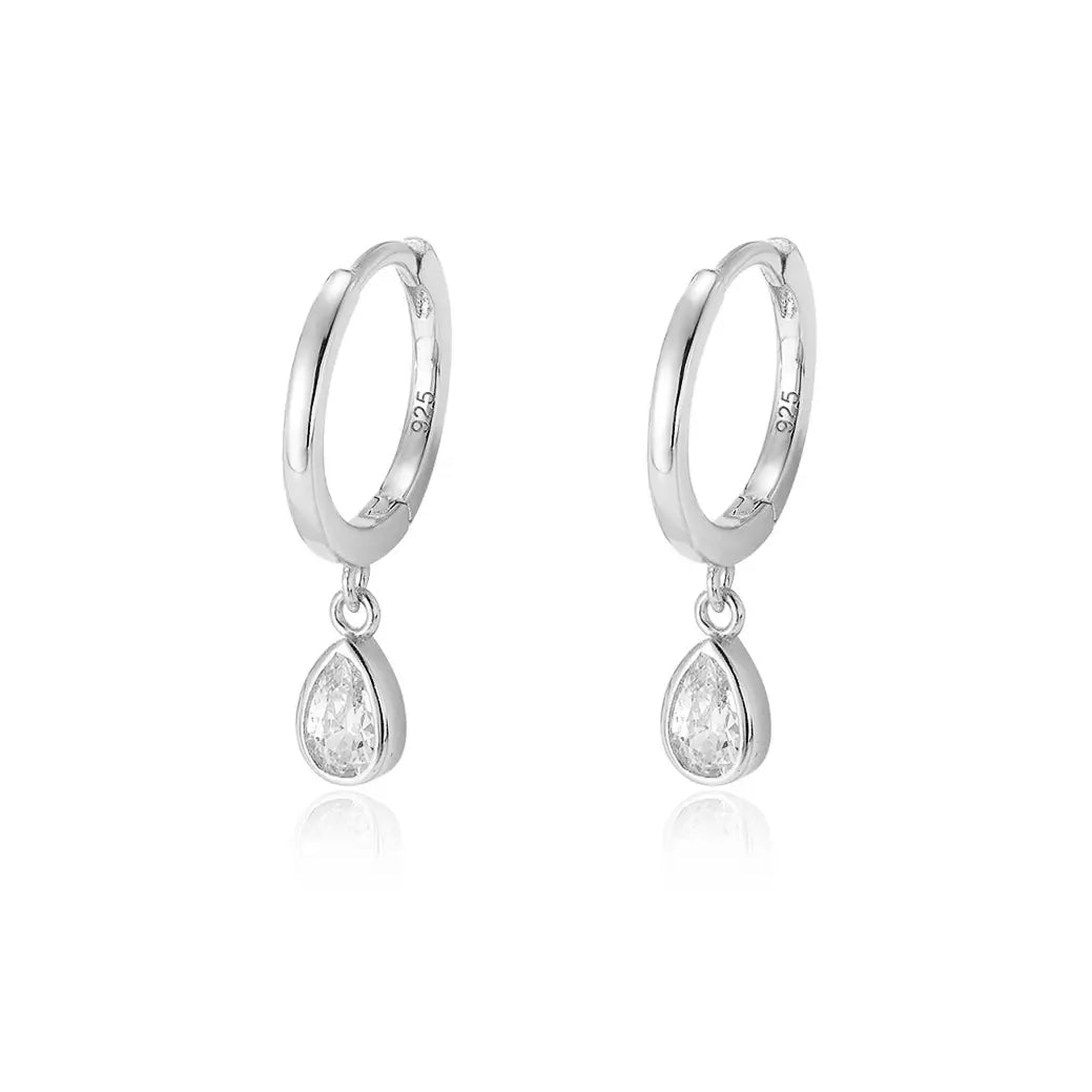 Minimalist drop Huggie Earrings, 925 Sterling Silver & Gold Plated