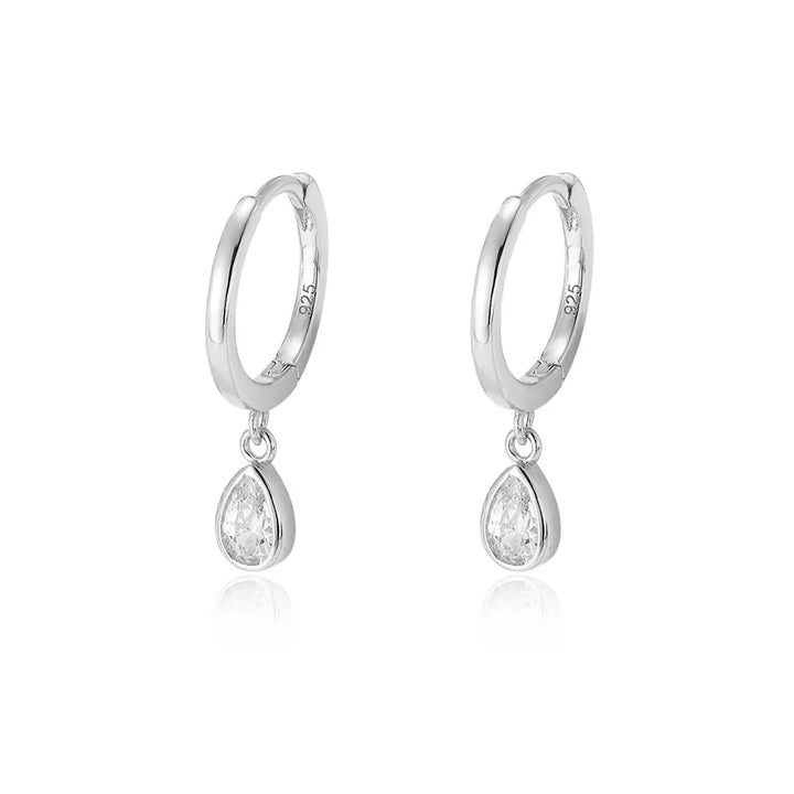Minimalist drop Huggie Earrings, 925 Sterling Silver & Gold Plated