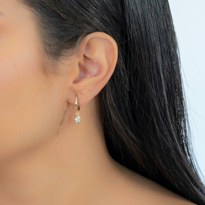 Minimalist drop Huggie Earrings, 925 Sterling Silver & Gold Plated