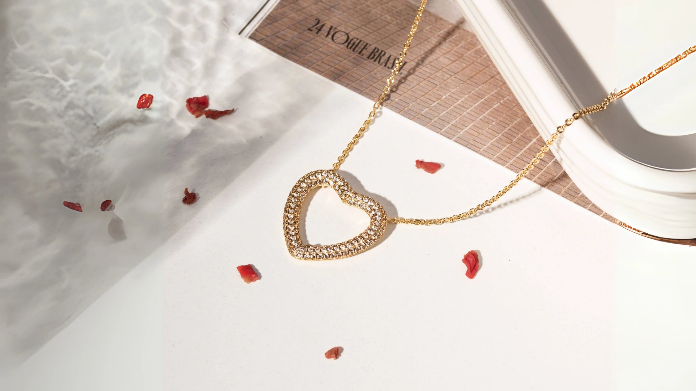 Cubic zirconia Heart pendant necklace display