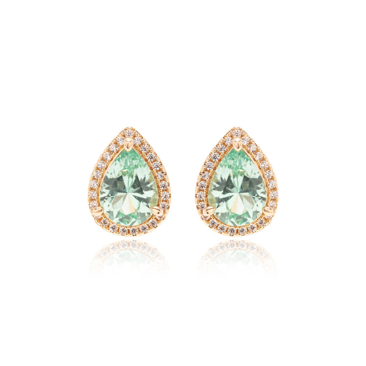 Paraiba Tourmaline Crystal Teardrop Earrings,18k Gold Filled