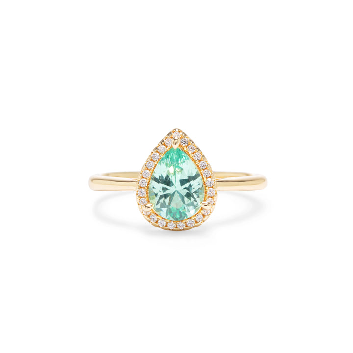 Paraiba Tourmaline Teardrop Ring,18k Gold Filled