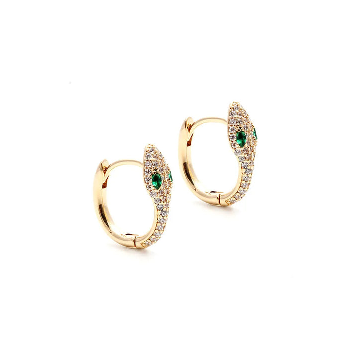 Minimalist Serpent Huggie Earrings, 925 Sterling Silver & Gold Plated