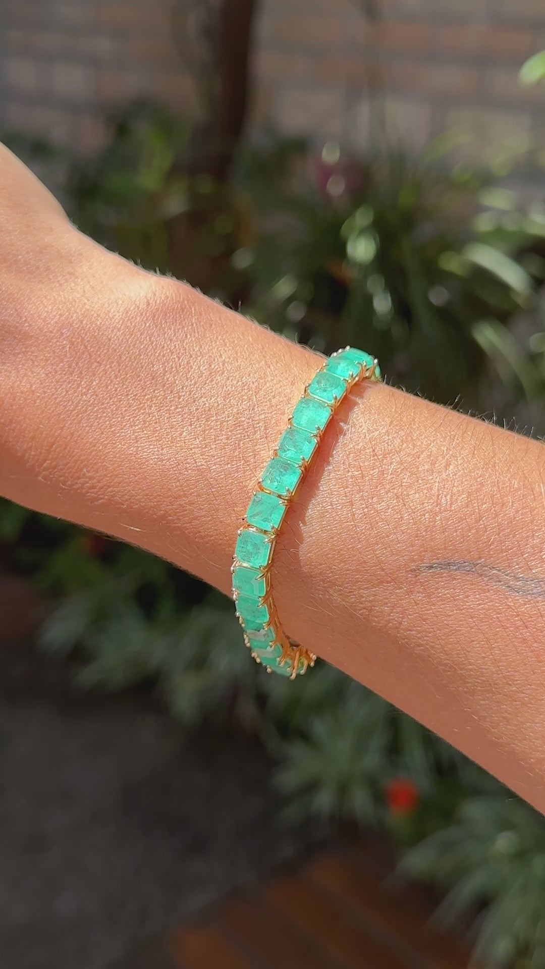 Bright Square Paraiba Tourmaline Fusion Tennis Bracelet 17cm, 18k Gold Filled